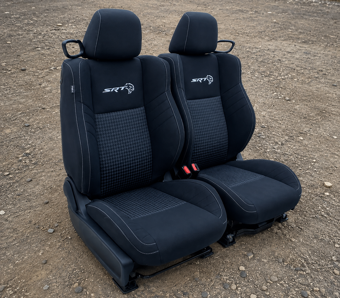 Dodge Challenger SRT Seats 2015-2023, OEM Front and Rear Cloth #7782E - Image 3