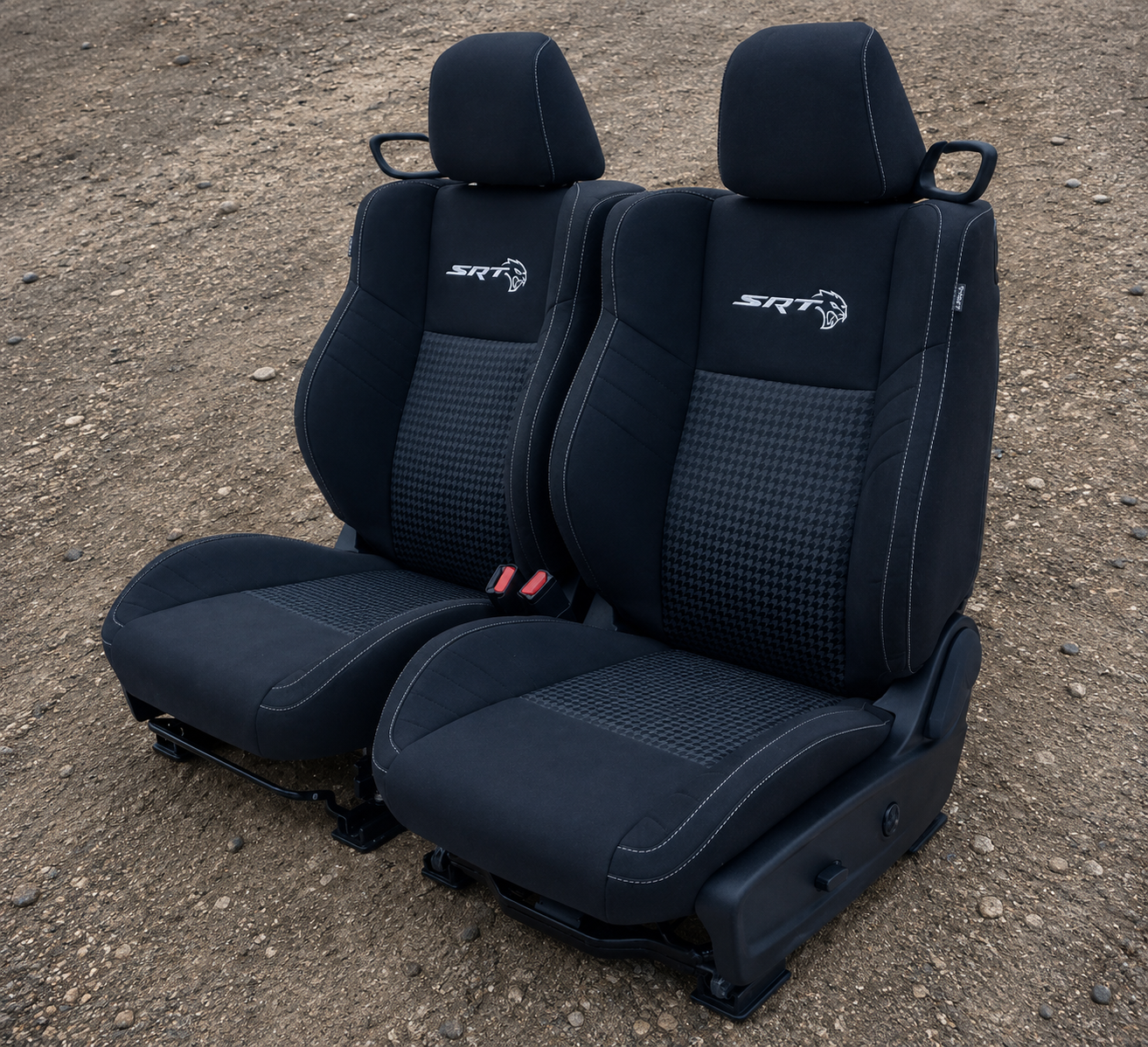 Dodge Challenger SRT Seats 2015-2023, OEM Front and Rear Cloth #7782E - Image 2